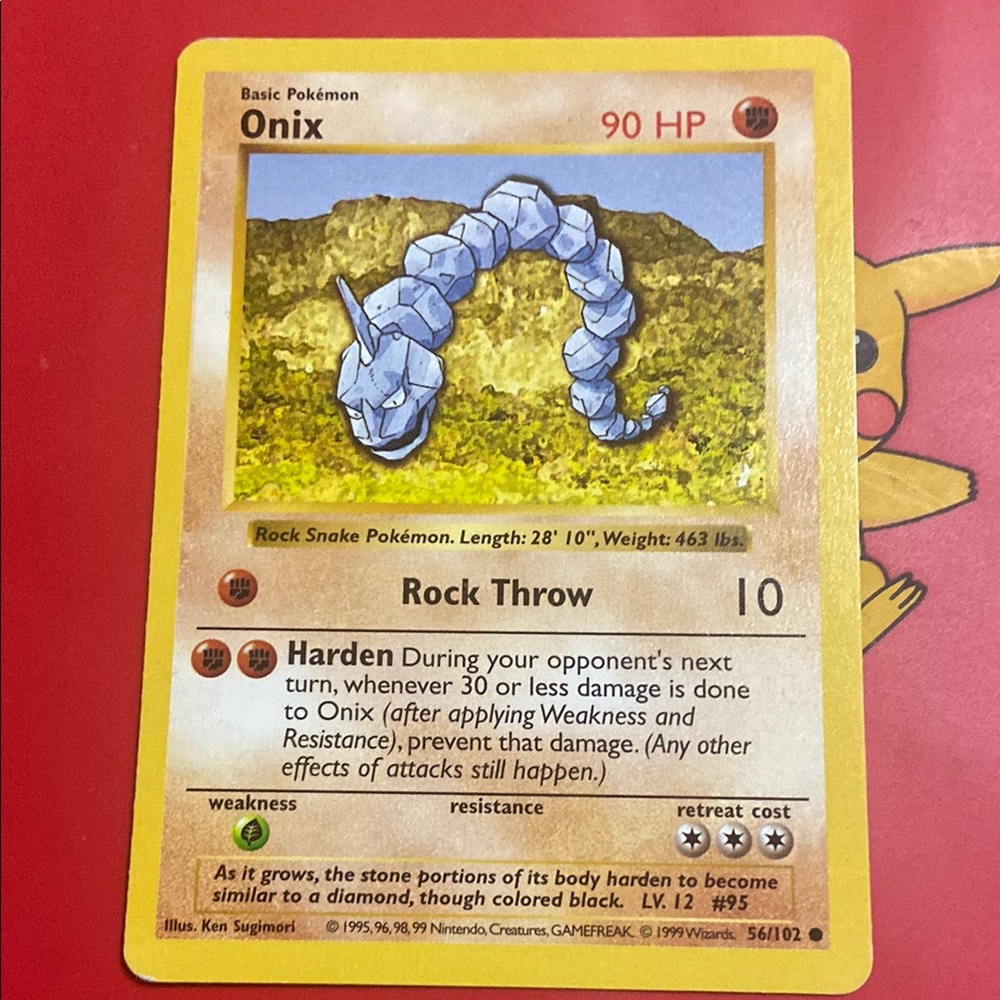 Pokémon TCG - Onix - 56/102 - Common Shadowless Base Set